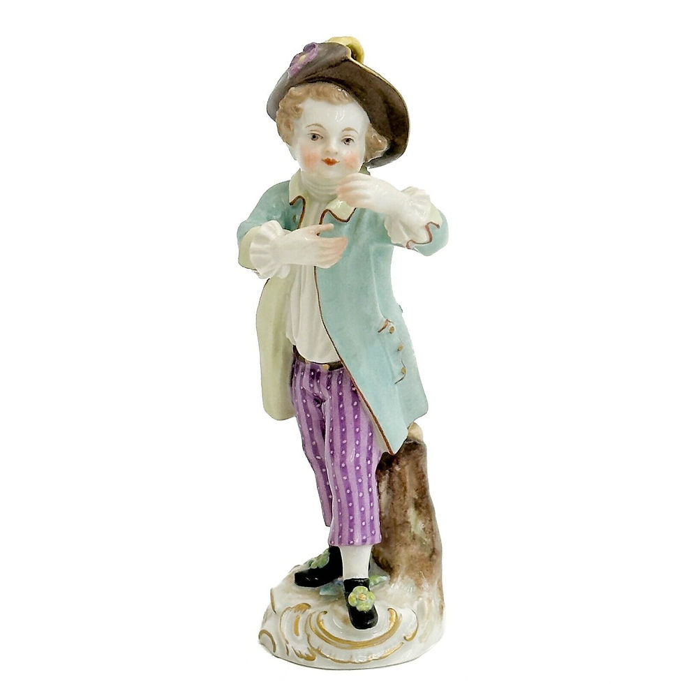 Meissen Germany Hand Painted Miniature Porcelain Figurine Boy #38 19th cen