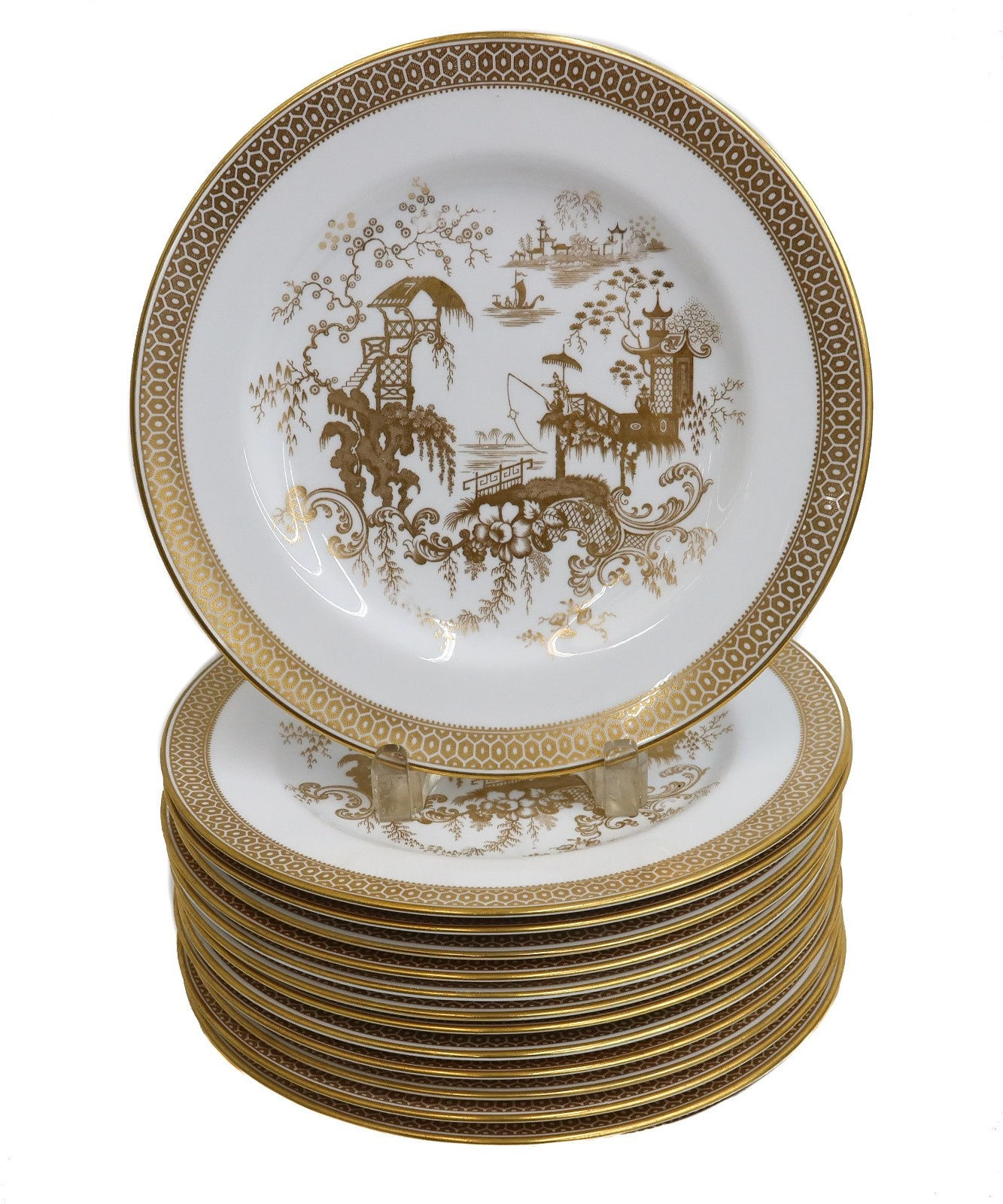 13 Copeland Spode Porcelain Dinner Plates in Spode's Garden Y7046 c1950