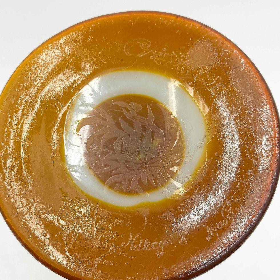Thumbnail: Cristallerie Galle Nancy Fire Polished Cameo Art Glass Vase Chrysanthemums c1890