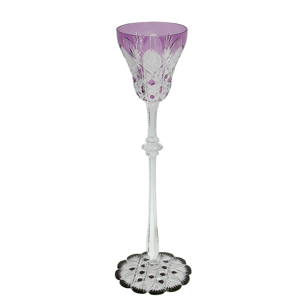 Baccarat Cut to Clear Glass Czar Tsar Amethyst Purple 14.25 in Tall Water Goblet