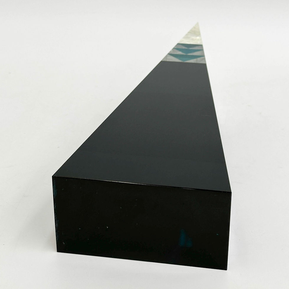 Thumbnail: Jan Mares for Moser Czech Art Glass 16.5in Pyramid Sculpture 2001 Signed
