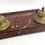 Thumbnail: Continental Red Marble and Gilt Metal Twin Inkwell Pen Tray