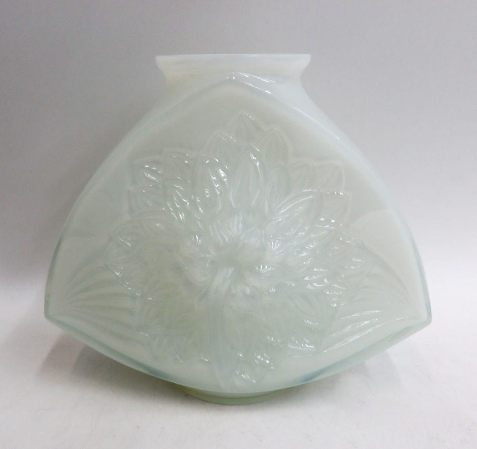 Thumbnail: Lalique France Opalescent Art Glass Dahlia Flower Vase 2005