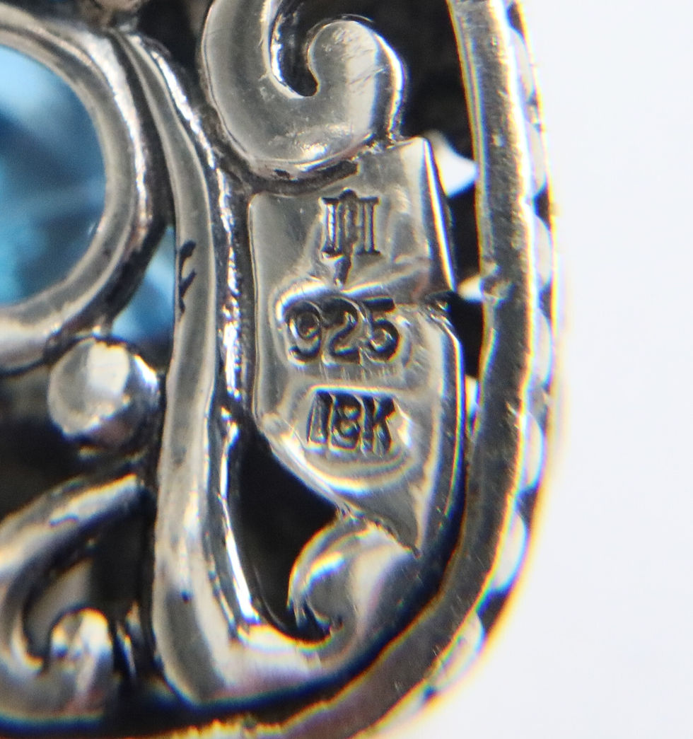 Thumbnail: John Hardy 18k Yellow Gold 925 Sterling Silver Topaz Clip on Earrings