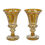 Thumbnail: Pair Czechoslovakia Czech Gilt & Gold cut to Clear Glass Vases c1920