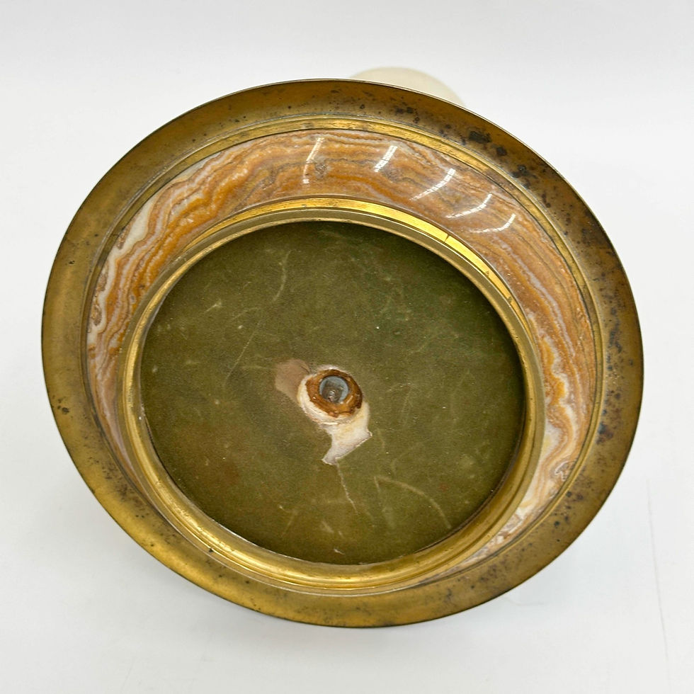 Thumbnail: French Marble Onyx Bronze & Champleve Enamel Vase or Urn with Base c1900