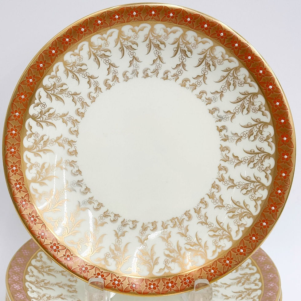 Thumbnail: 11 Royal Worcester England Porcelain Dessert Plates 1888