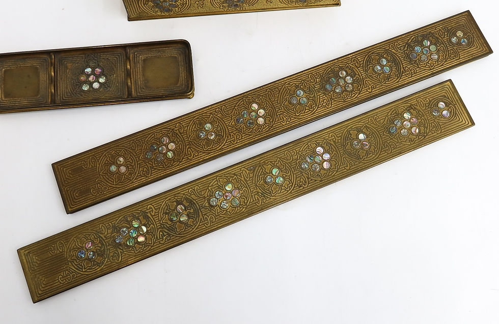 Thumbnail: Tiffany Studios New York 3 Piece Desk Set in Abalone