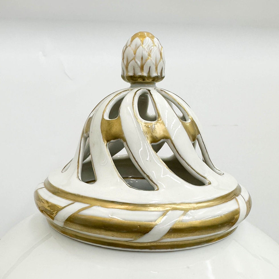 Thumbnail: Rosenthal Selb Bavaria Large Painted Porcelain Lidded Urn After Rubens Garland