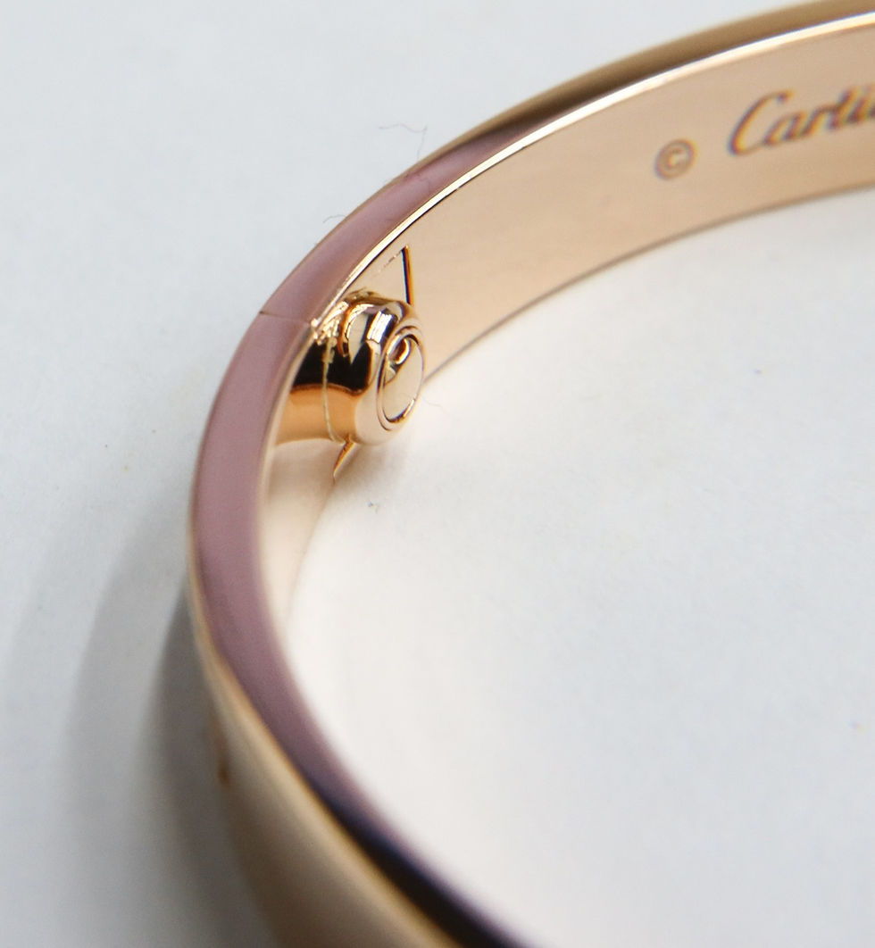 Thumbnail: Cartier 18k Classic Pink Gold and 4 Diamond Love Bracelet 18cm