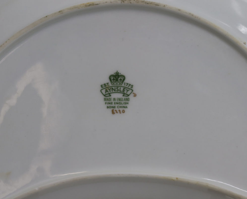 Thumbnail: 8 Aynsley England Porcelain Crescent Bone Plates in Engagement 8220 c1940