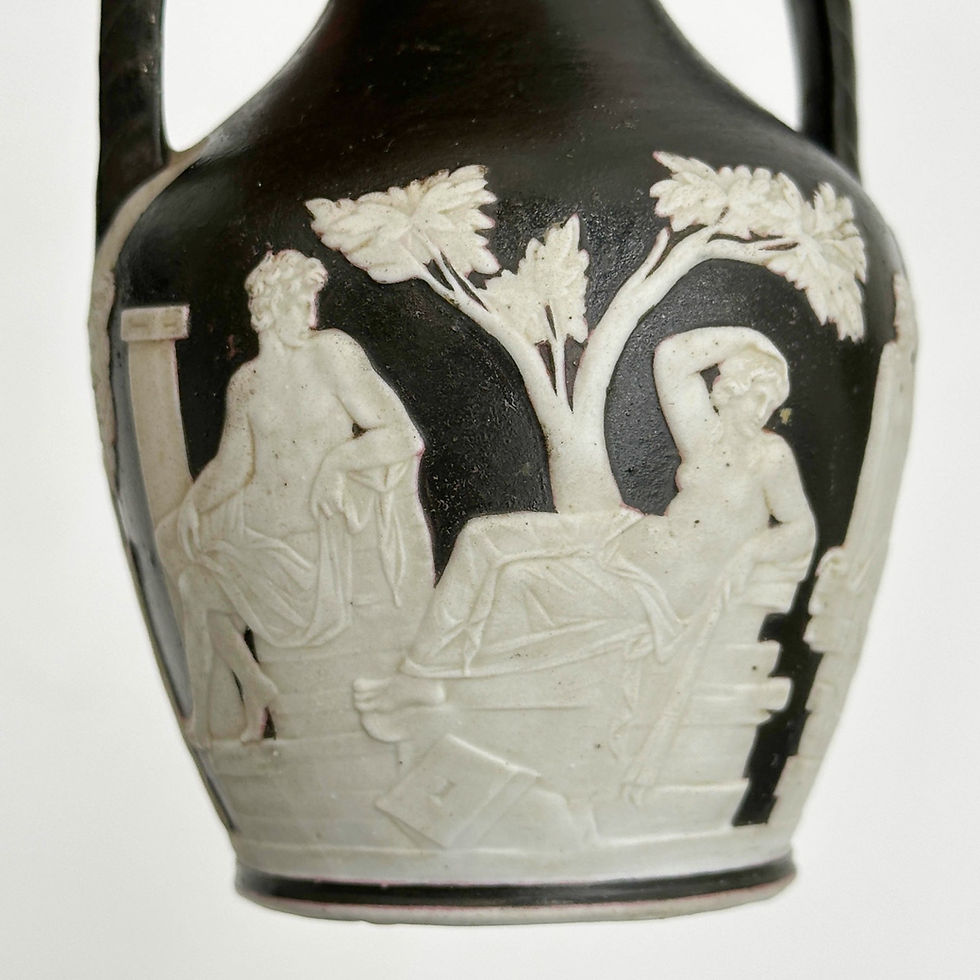 Thumbnail: Wedgwood England Black & White Small Portland Vase 4in Height