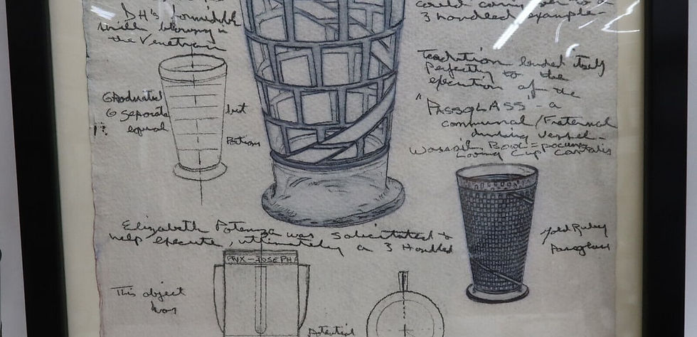 Thumbnail: Michael M. Glancy (US 20 C) Two Blown Glass Vessels Silvered Metal Copper Study
