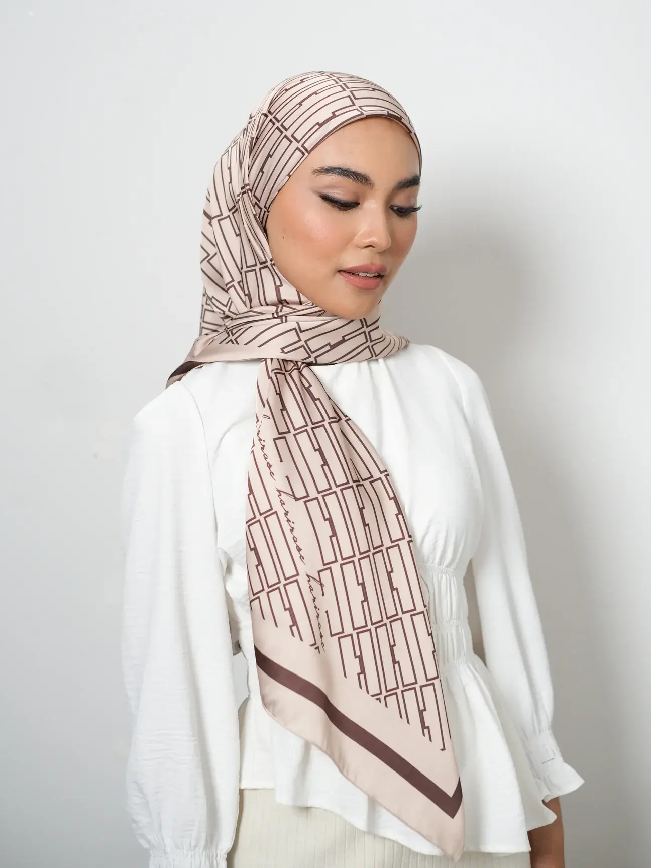 Heiress Monogram Scarf in Golden Brown