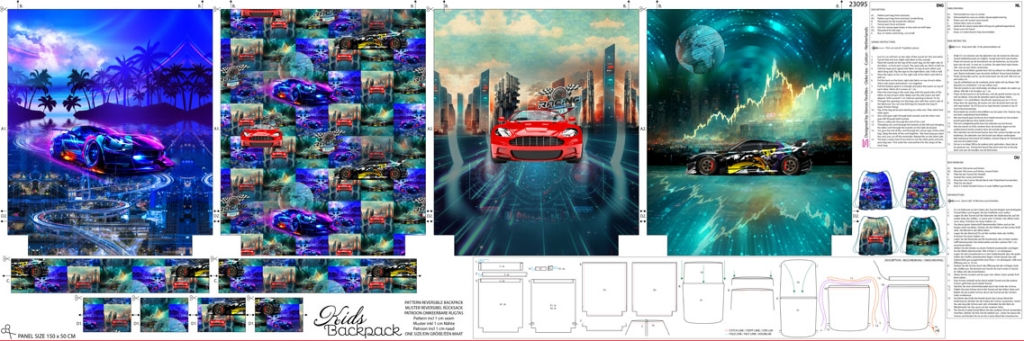 Kinder Rucksackpanel - Autos