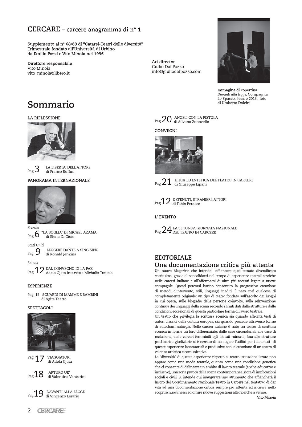 Miniatura: Teatri delle diversità / n. 68/69 + Magazine Cercare