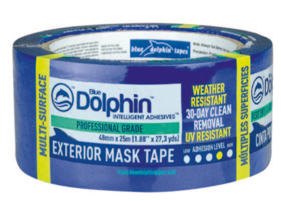 Tarp and Stucco Exterior Masking Tape 48mm x 50m Blue Dolphin