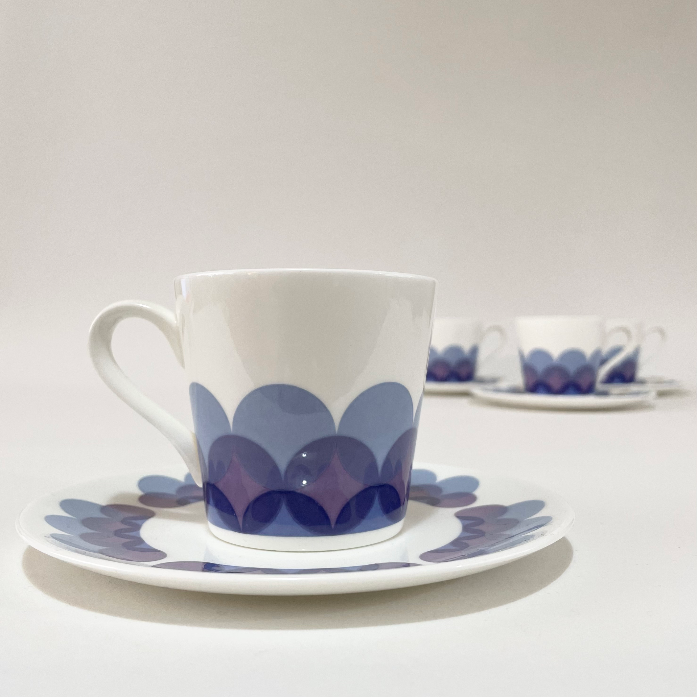 Vintage Bone China ‘Pandora’ Cups & Saucers/Side Plates By Royal Tuscan