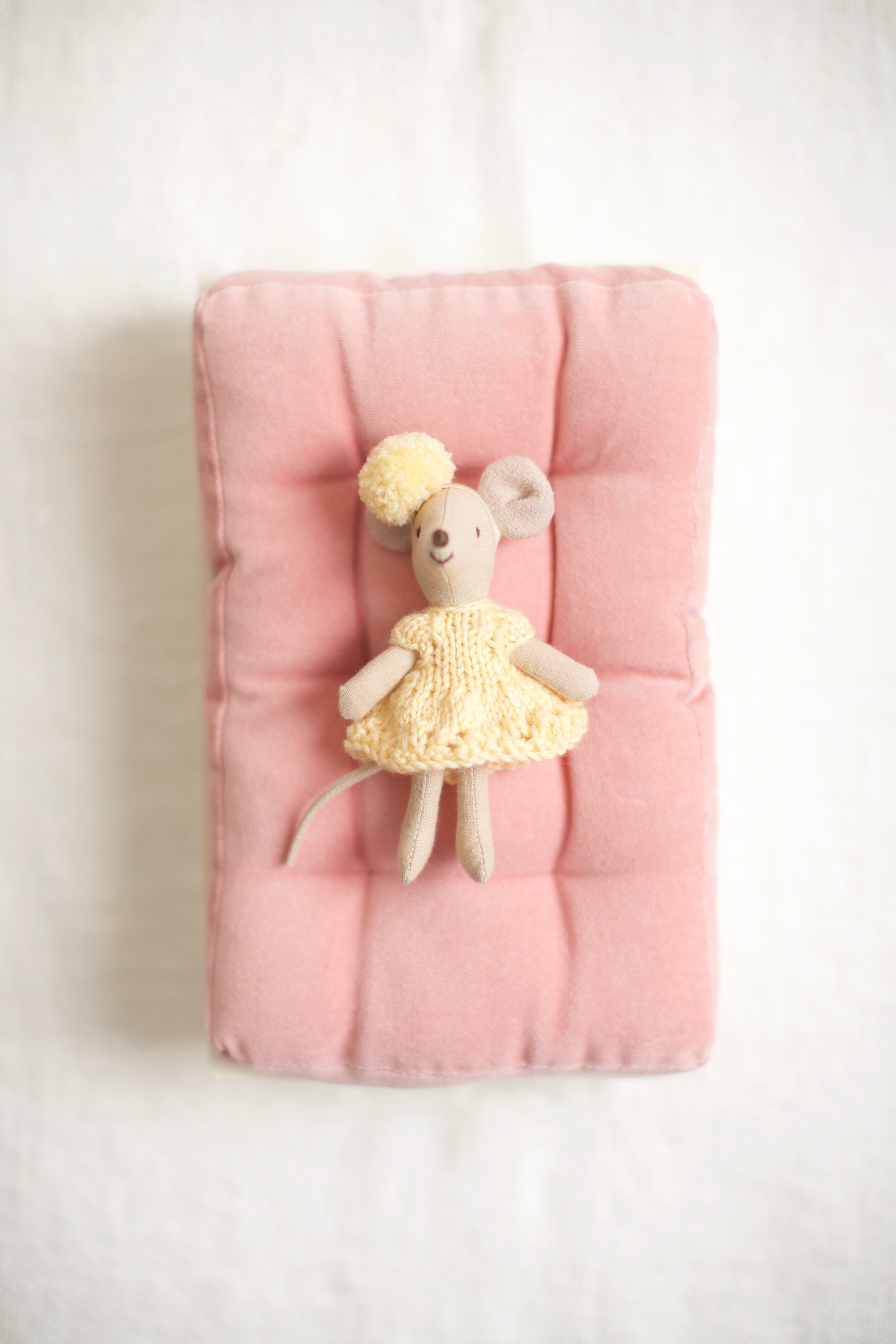 LOM Classic Knit Dress LEMON, Pom Pom Headband, Scarf - Little Sister 