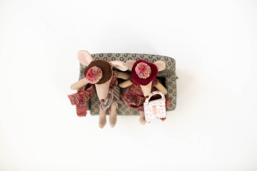 Thumbnail: LOM Classic Knit Granny Top, Wrap Skirt, Beret, Scarf for  Granny + Mama
