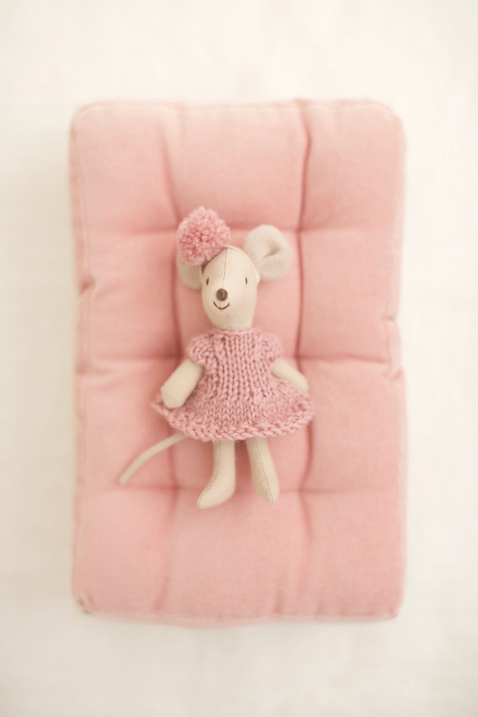 LOM Classic Knit Dress ROSE, Pom Pom Headband, Scarf - Little Sister
