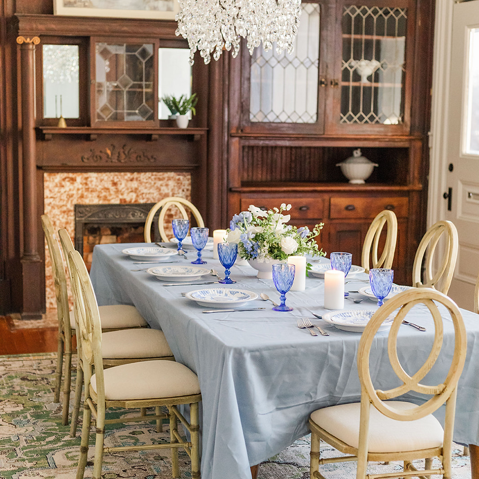 Formal dining room rehearsal dinner in Hampton House at Historic Hampton House 1908