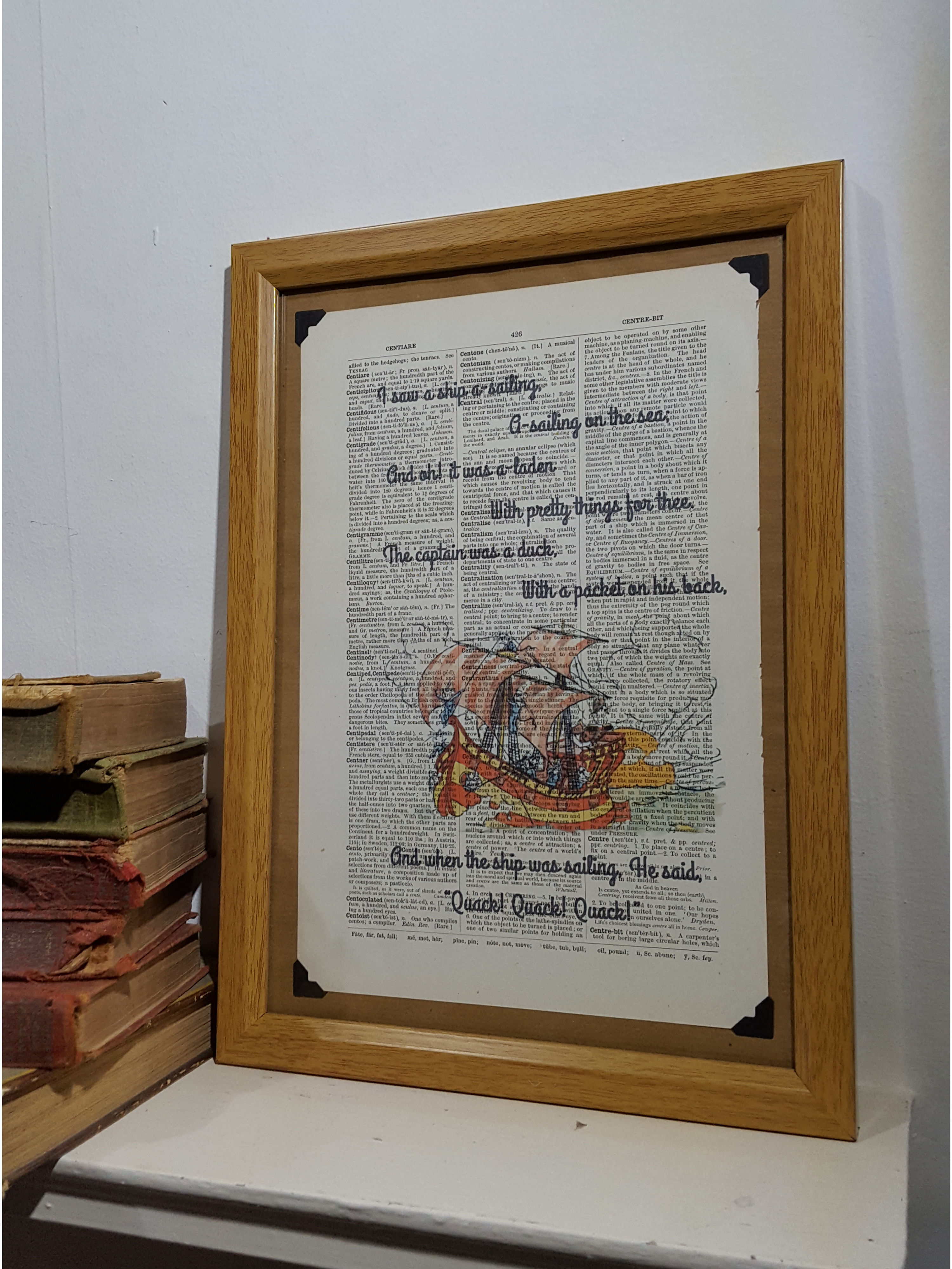 I Saw a Ship Framed Dictionary Print