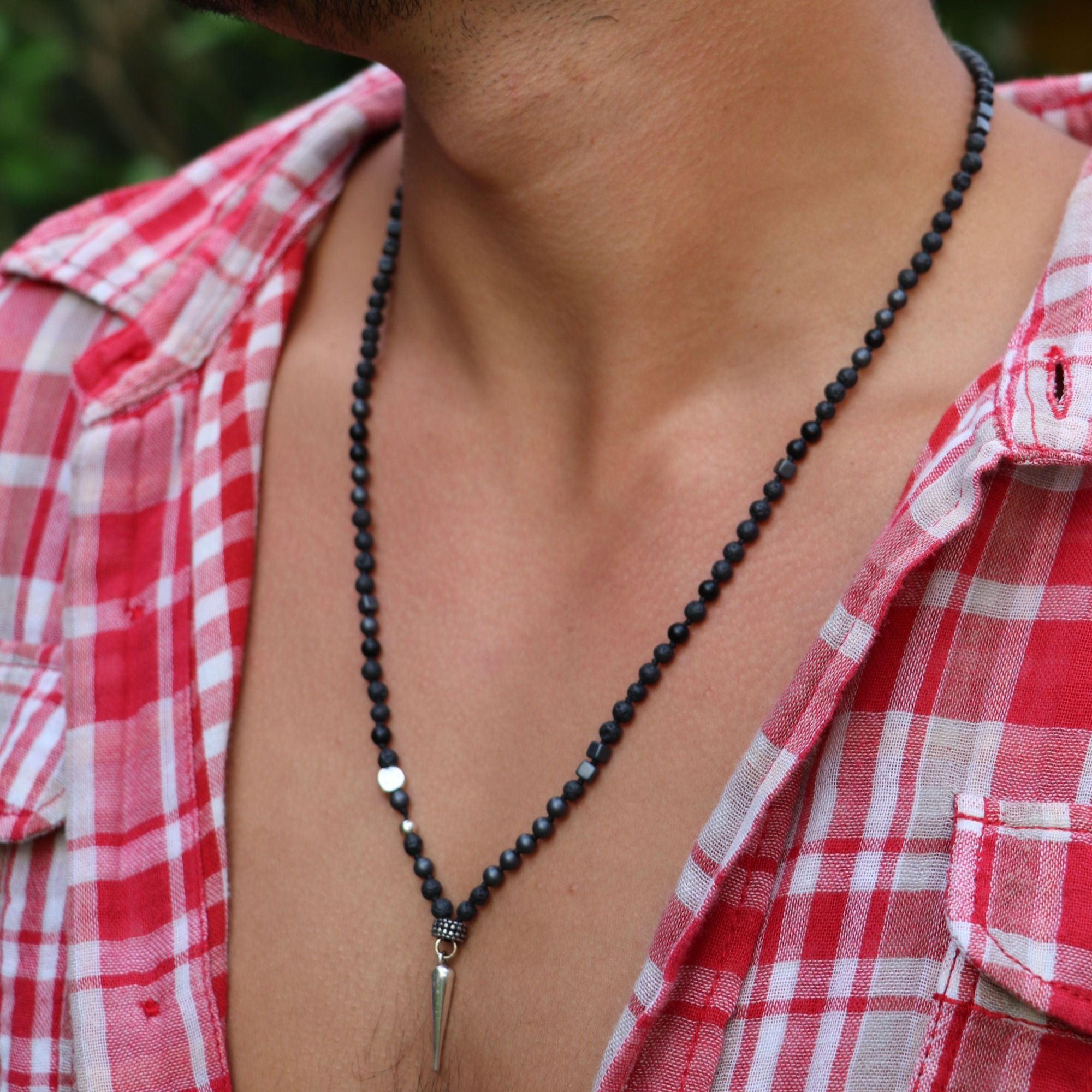 Black Silver Arrow Necklace