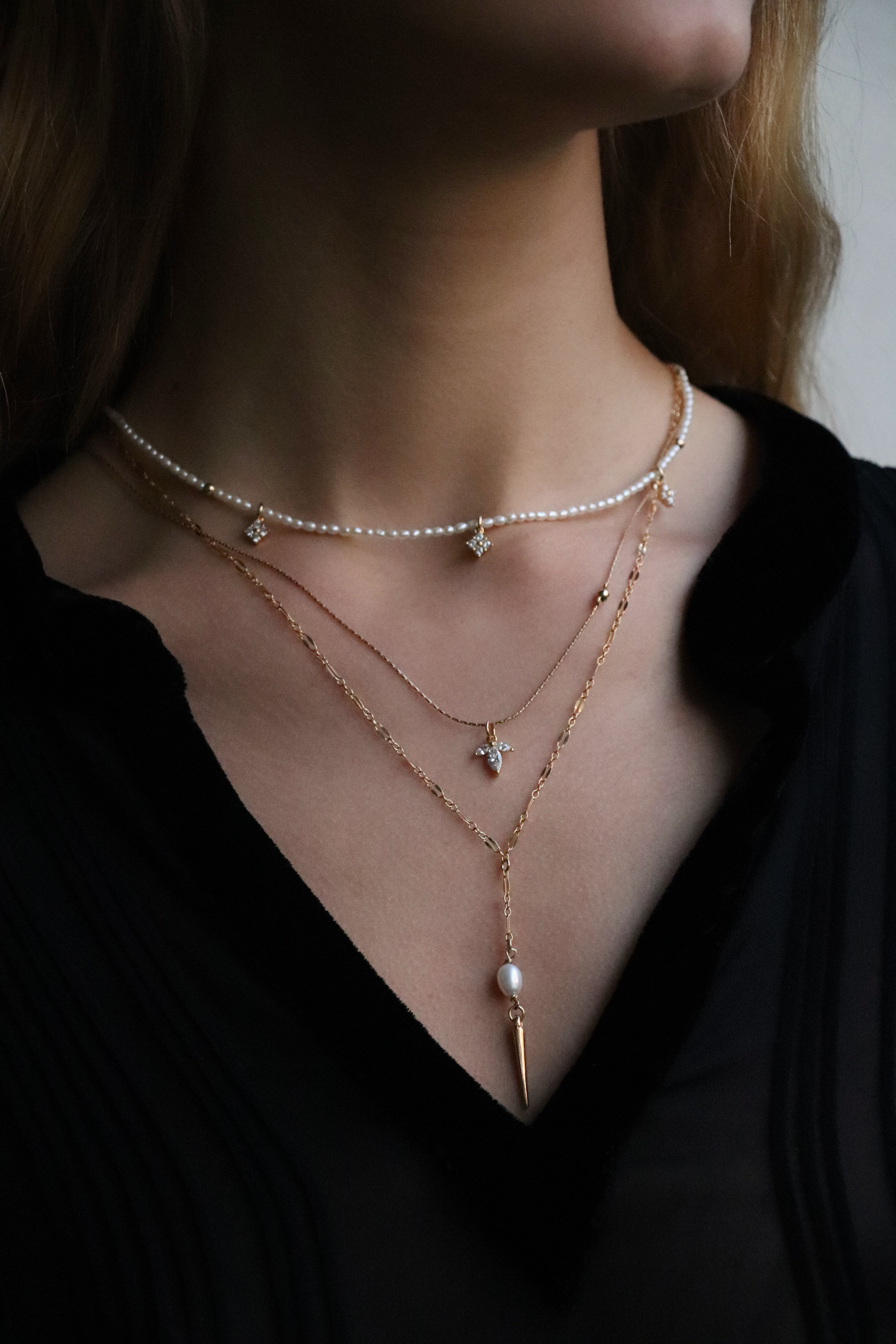Fairy Pearl Tie Necklace