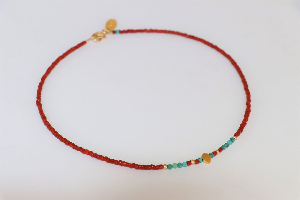Thumbnail: Native American Coral Drop Necklace