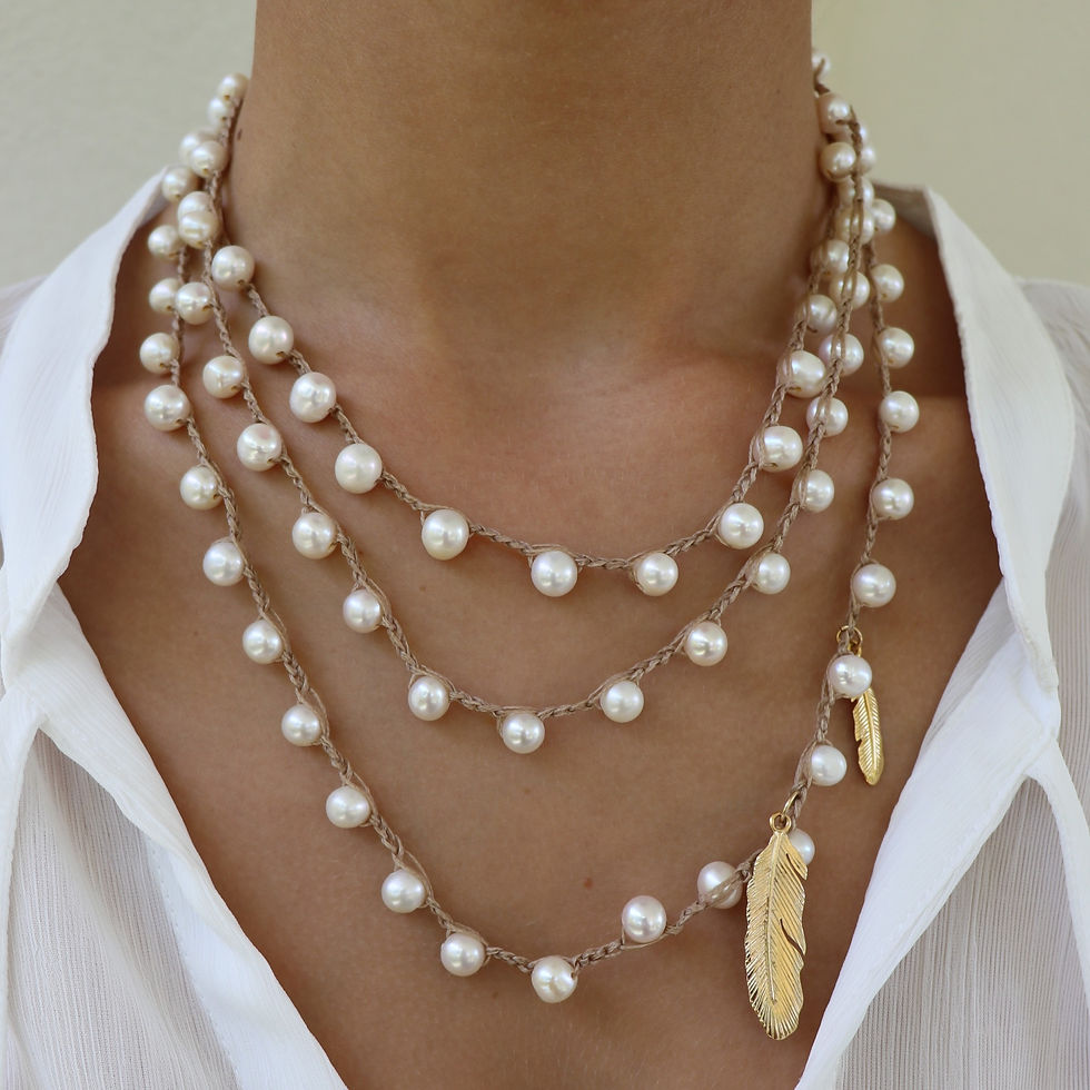 Thumbnail: Knitted Pearls Necklace