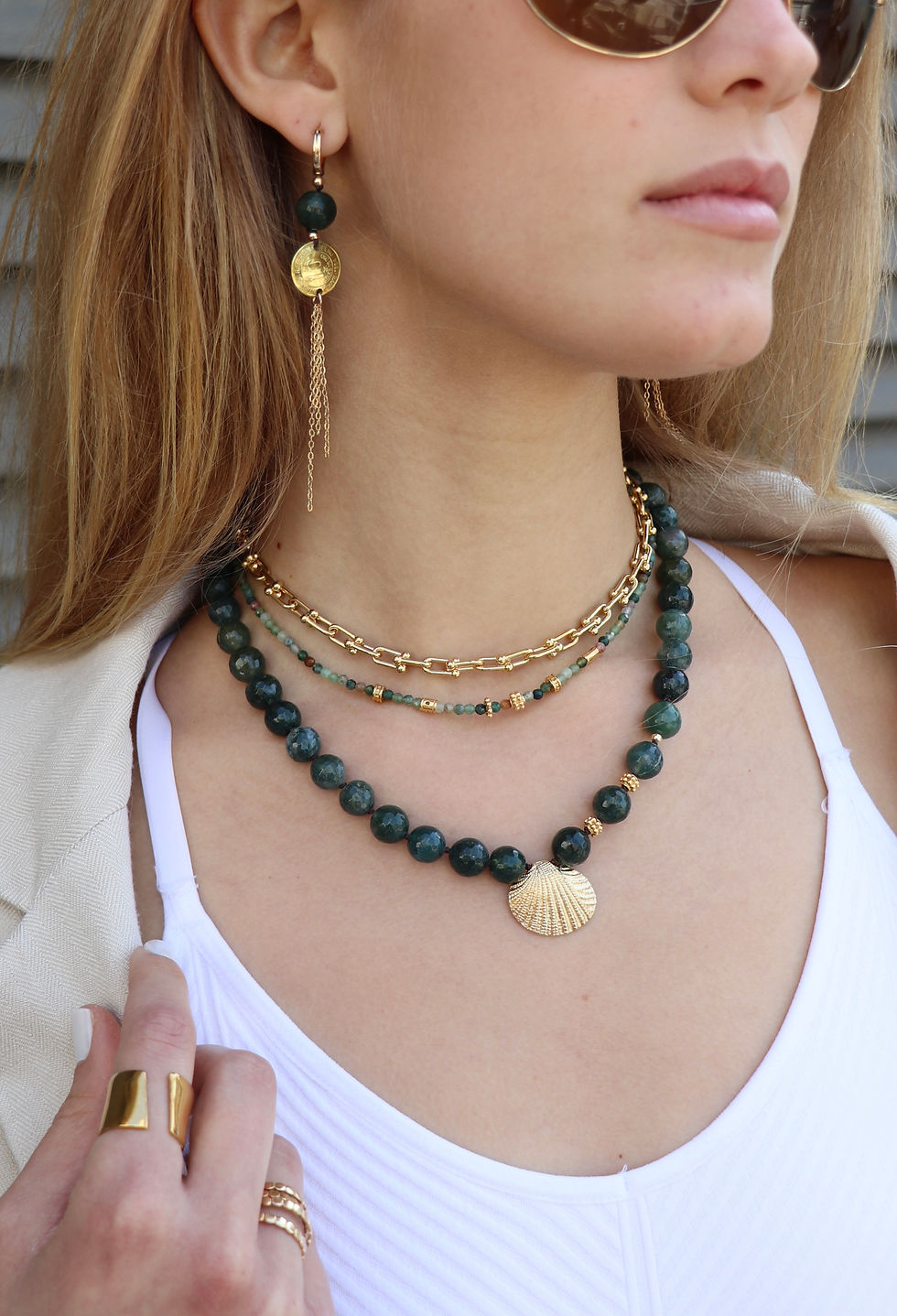 Thumbnail: Gold /Silver Tiffany Style Necklace