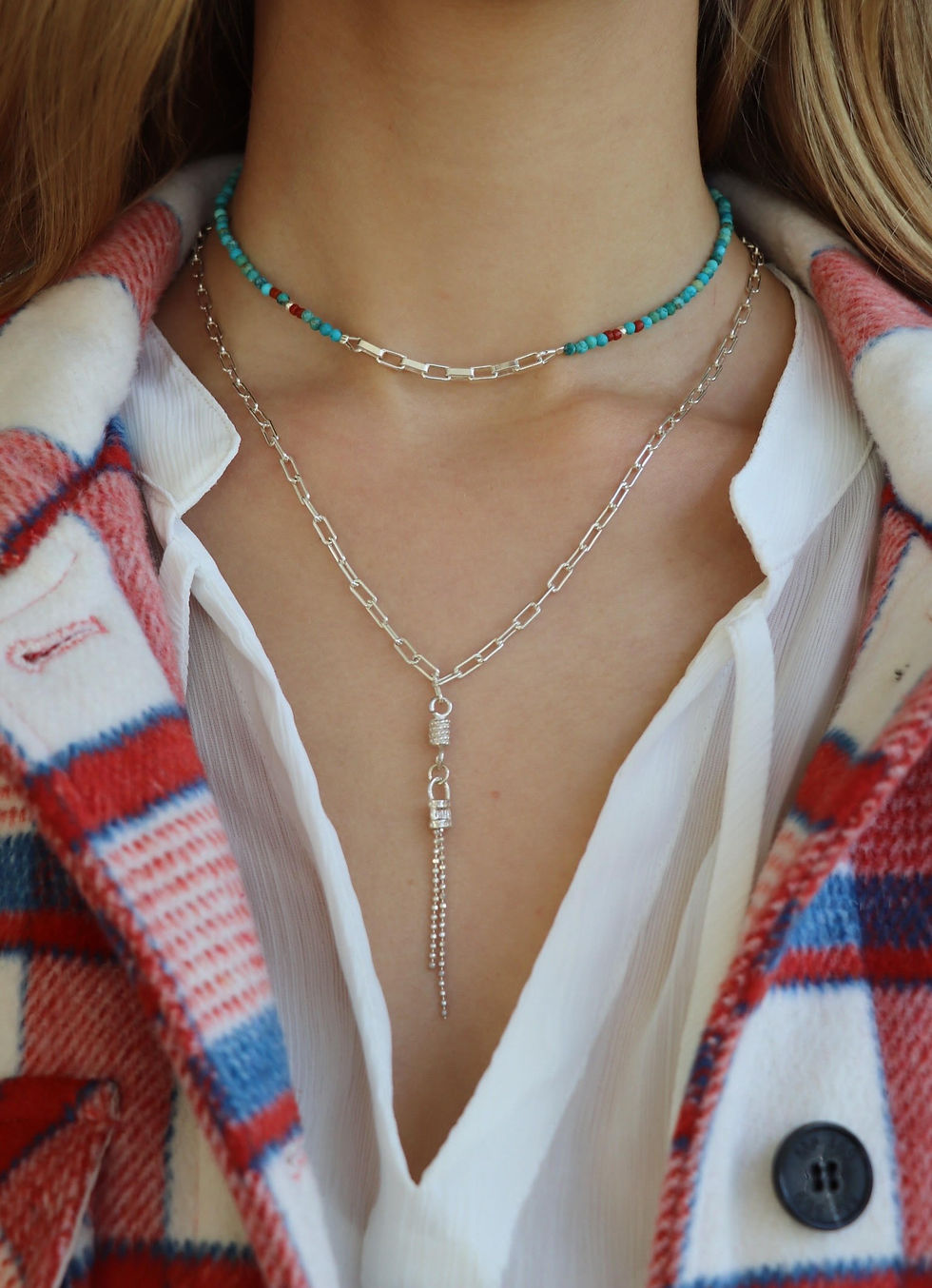 Thumbnail: The Vacation Turquoise and Silver Chocker