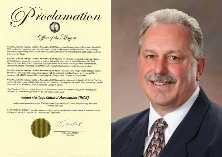 Proclamation Office of the Mayor - For Promoting local talent and preserving the rich heritage of India in the United States,