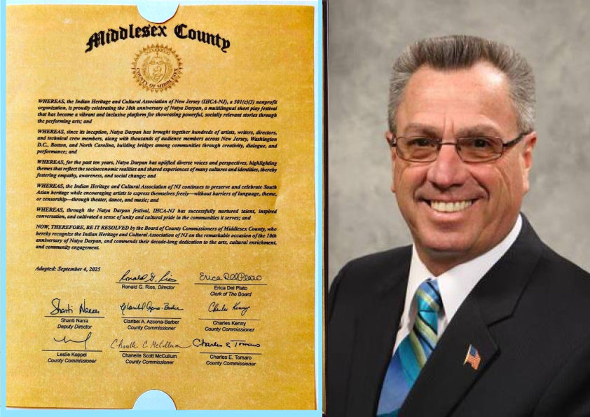 Recognition to the Indian Heritage and Cultural Association of NJ on the remarkable occasion of the 10th anniversary of Natya Darpan,