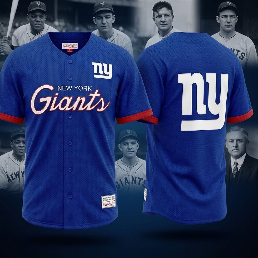 Thumbnail: New York Giants Baseball Jersey, NY Giants Button Up Baseball Shirt