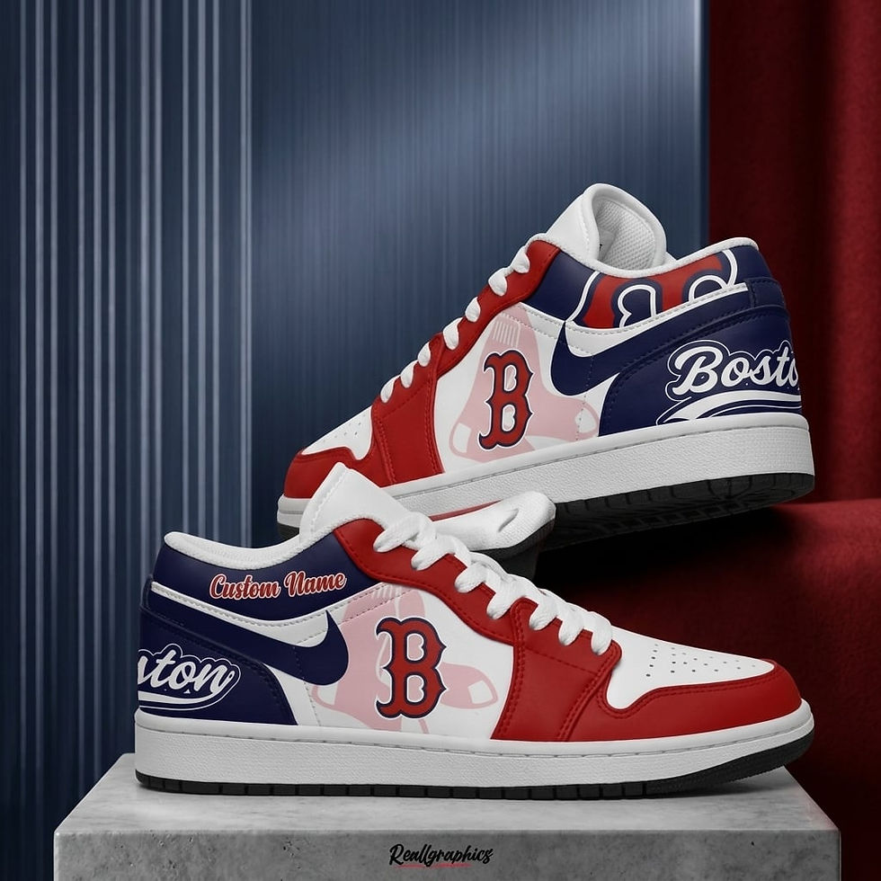 Thumbnail: Custom Name Boston Red Sox MLB Air Force 1 Shoes