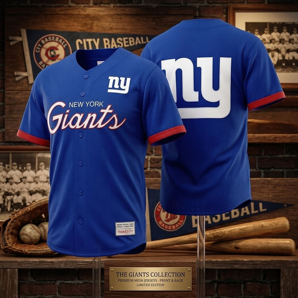 Thumbnail: New York Giants Baseball Jersey, NY Giants Button Up Baseball Shirt