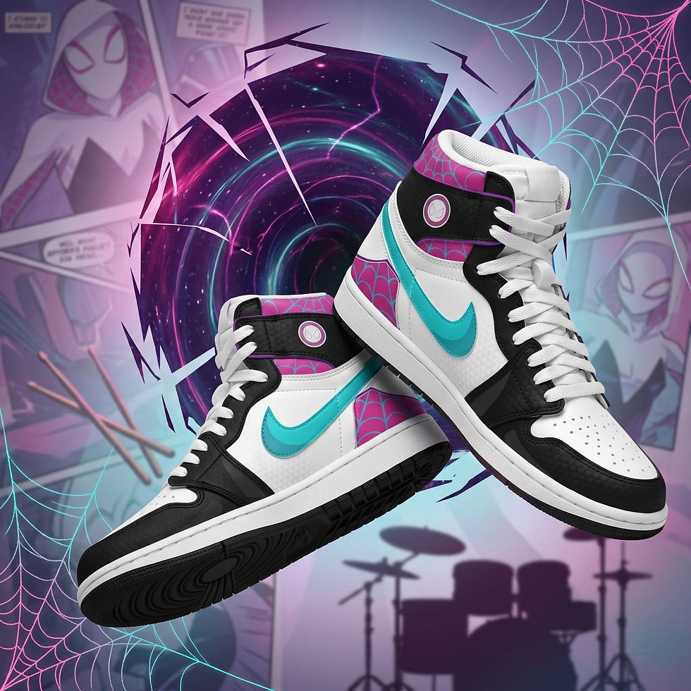 Thumbnail: Spider Hero High Top Sneakers | Pink Web Graphic Shoes
