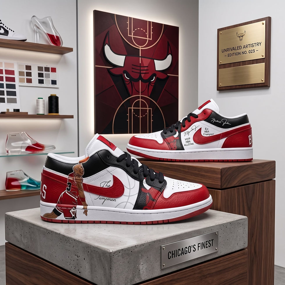 Thumbnail: Custom Name NBA Chicago Bulls Air Force 1 Shoes