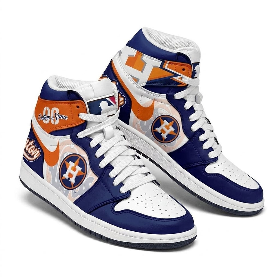 Thumbnail: Custom Name Houston Astros MLB Air Jordan 1 Shoes