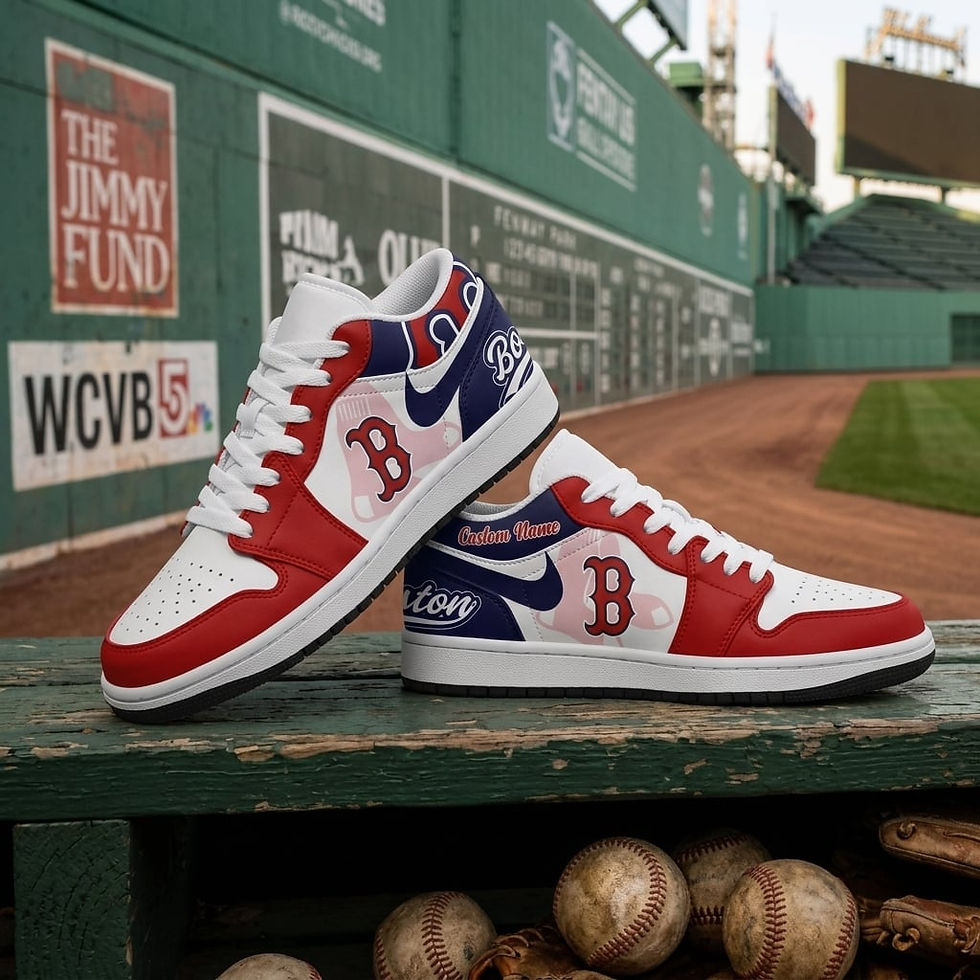 Thumbnail: Custom Name Boston Red Sox MLB Air Force 1 Shoes
