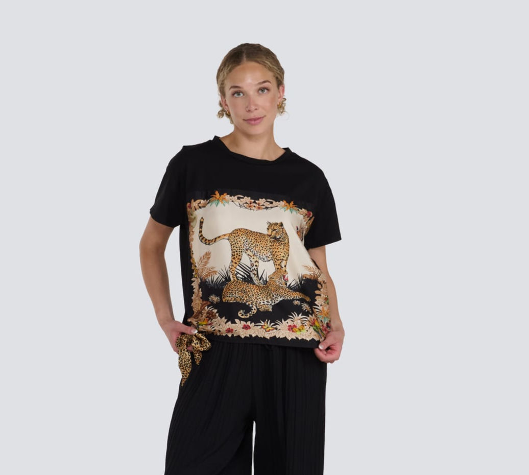Leopard Portrait Tie Tee