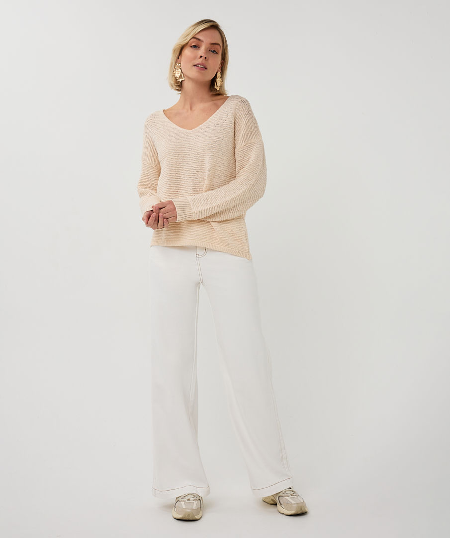 Thumbnail: V Neck Textured Sweater