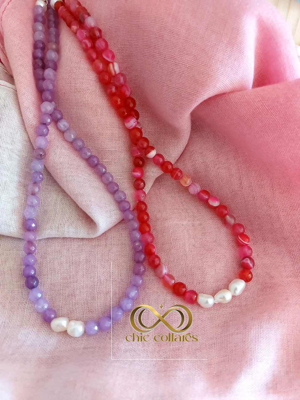 Miniatura: Collar de agatas colores vibrantes