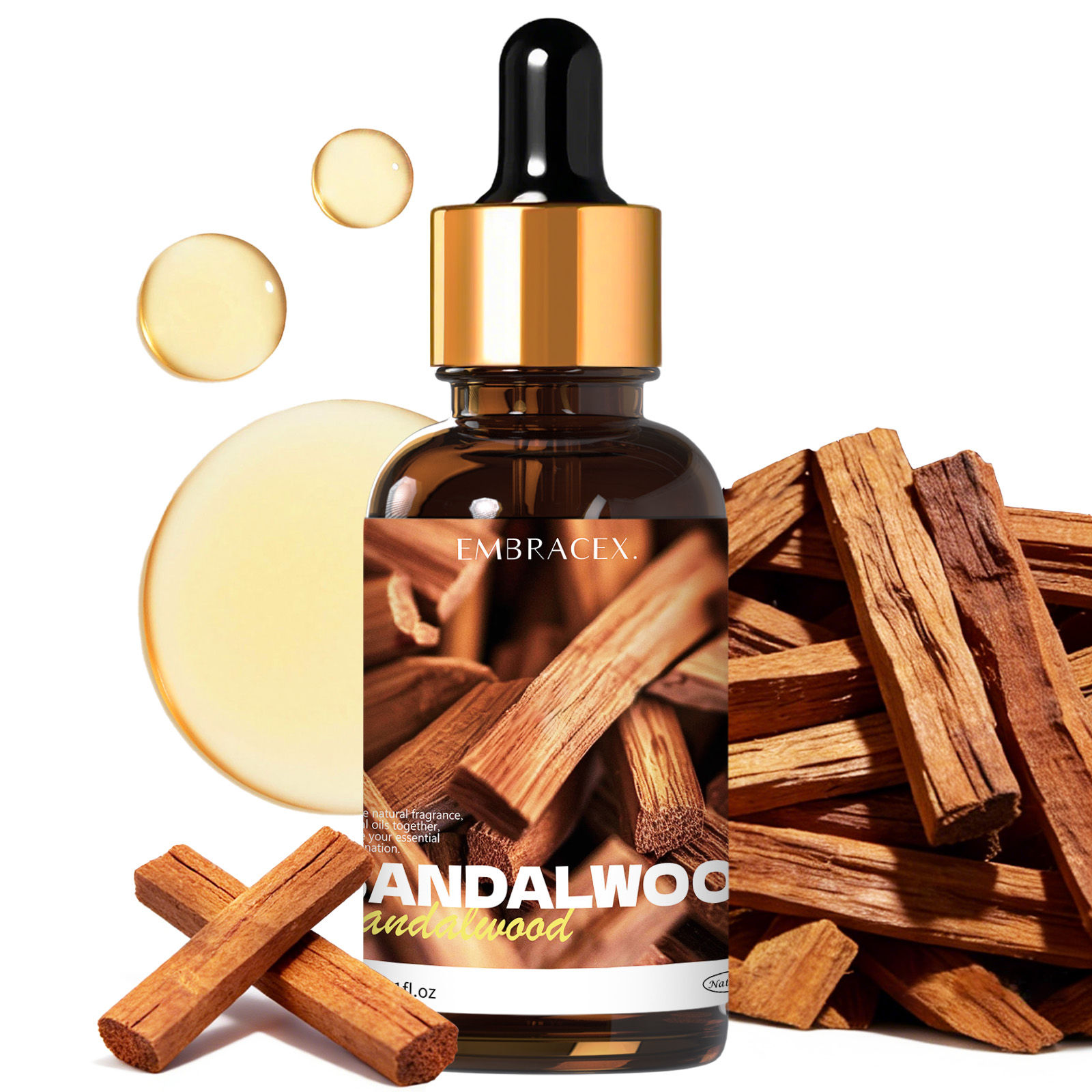 30ml Sandalwood Natural Plant Essential Oil Car Air Freshener Diffusers Warm Sce