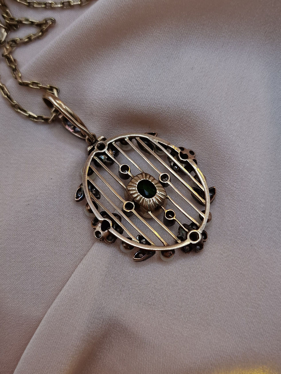 Thumbnail: Edwardian 2.00ct Tourmaline & Diamond Pendant