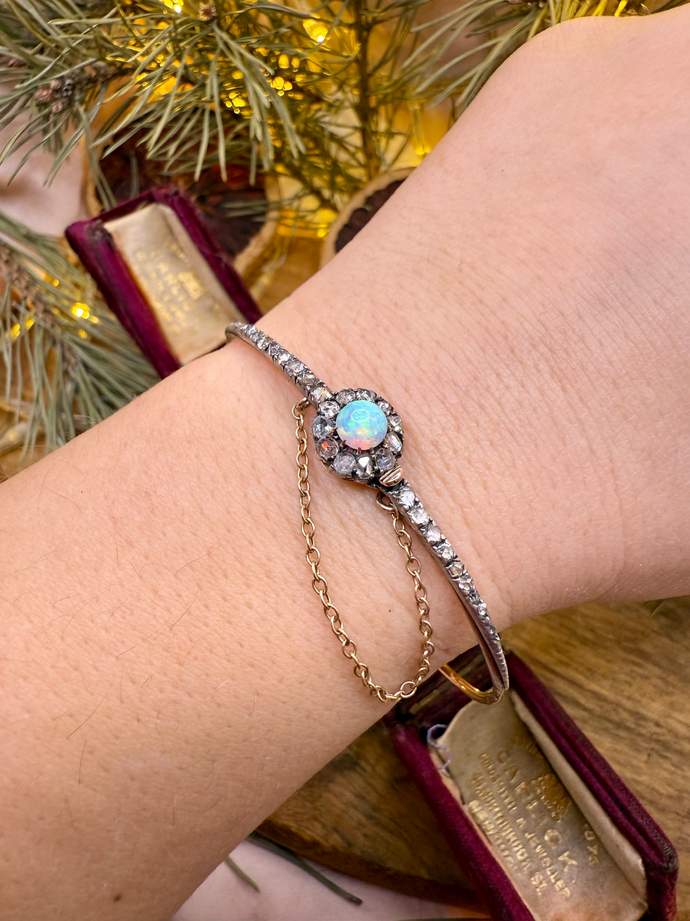 Thumbnail: Victorian Opal & Diamond Bangle