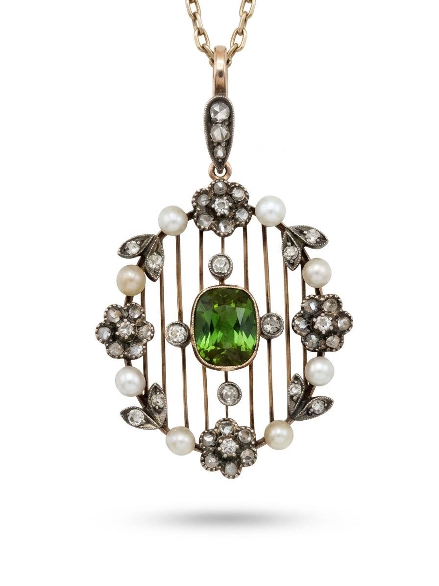 Edwardian 2.00ct Tourmaline & Diamond Pendant