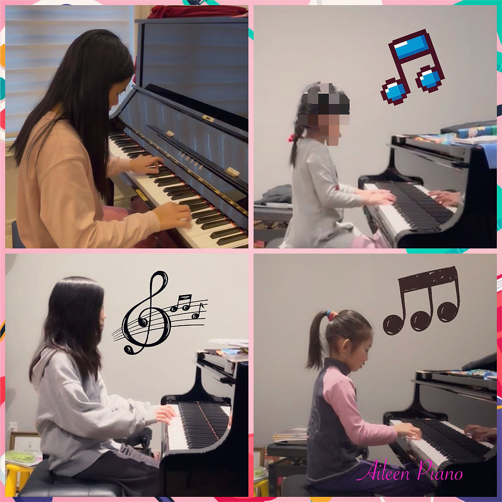 Piano students in Richmond Hill preparing for a music festival performance
